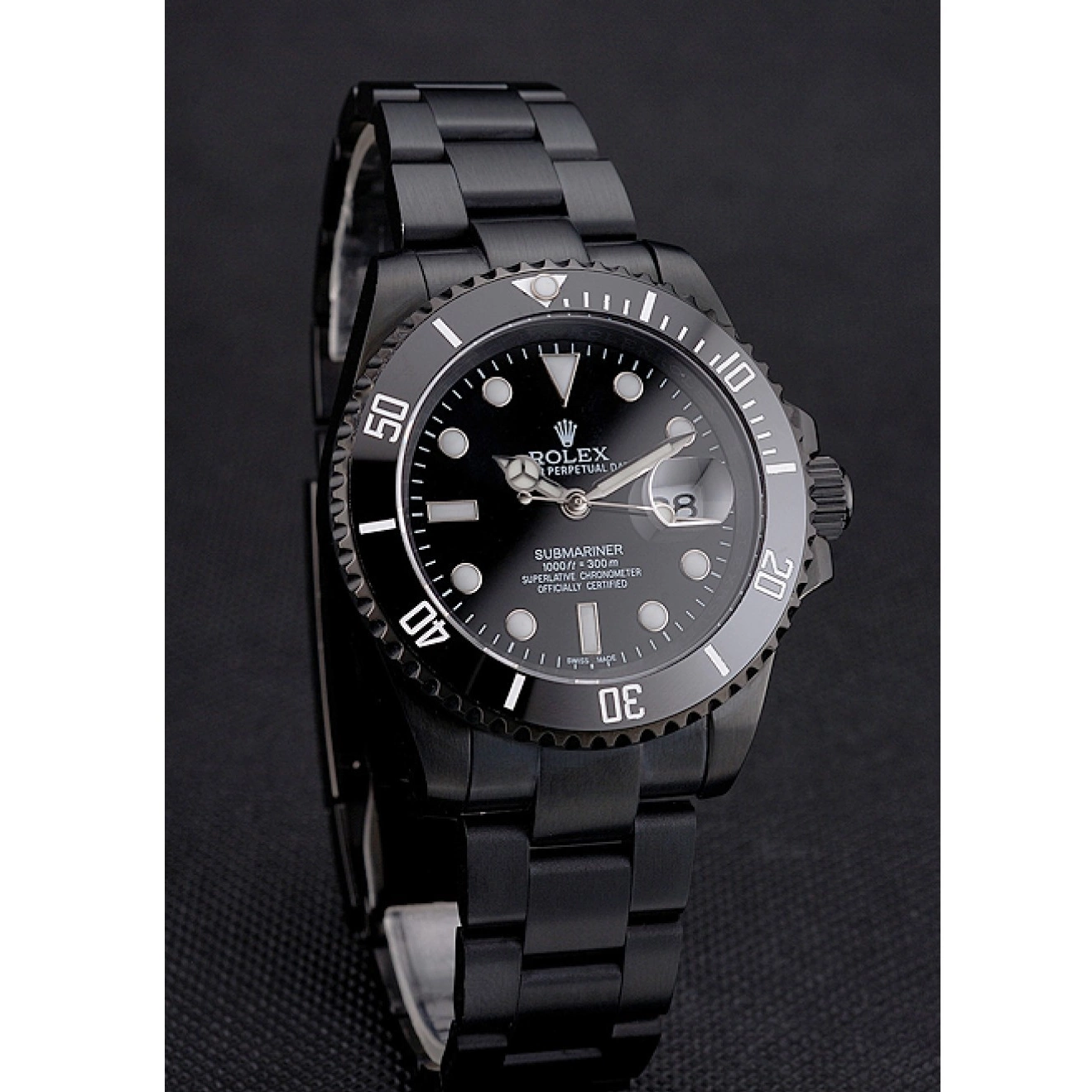 MiroTime 0813 Swiss Rolex Submariner Date Black Dial And Bezel Black PVD Case And Bracelet